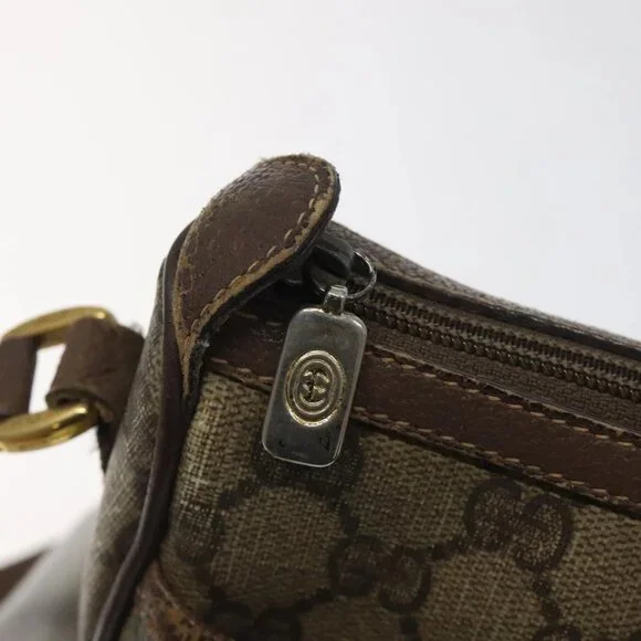 GUCCI GG Supreme Web Sherry Line Bag PVC Beige Gold 89 02 032 Auth - Picture 6 of 16